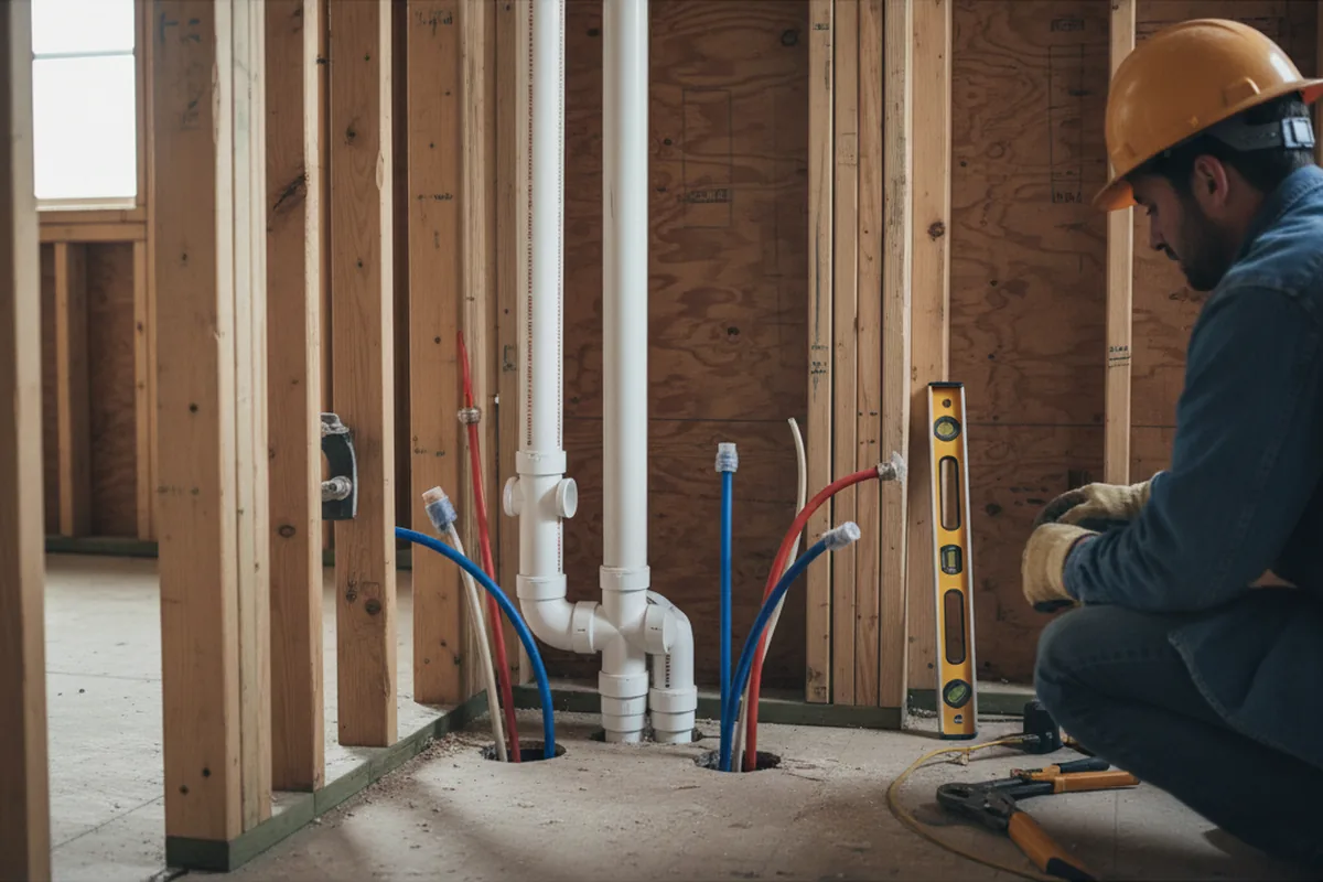 Drain and supply rough-in during Leak Detection in Lakewood